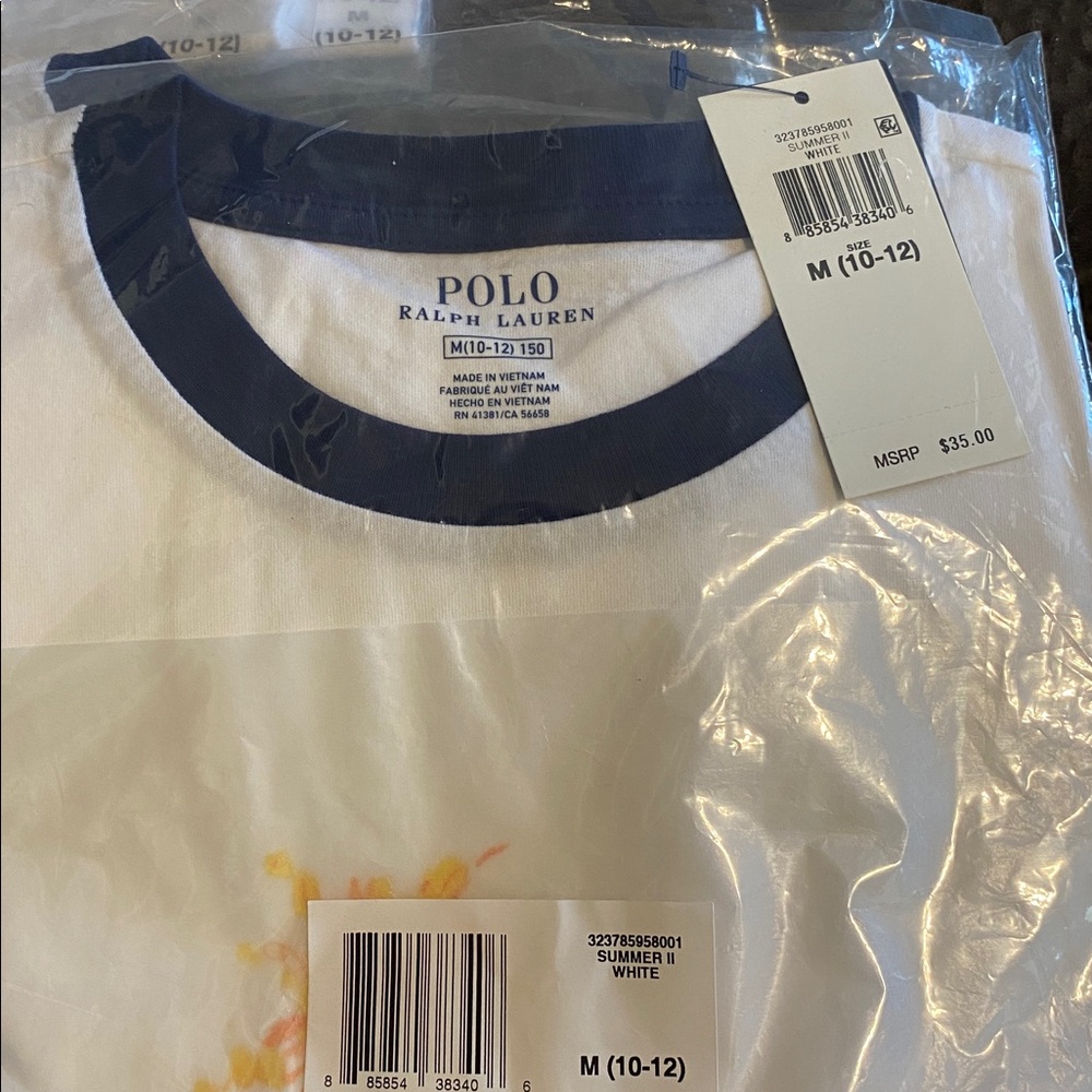 Polo by Ralph Lauren White T-Shirt with Polo Bear Graphic - Picture 2 of 2